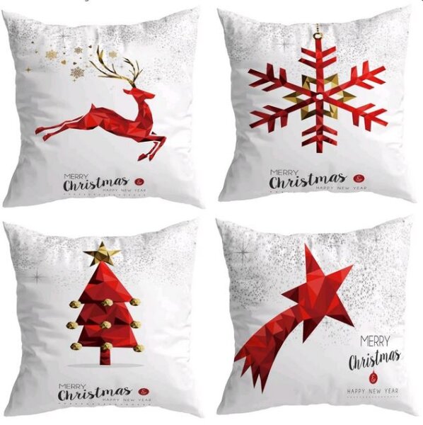 4 er Set Kissenbezüge Weihnachten Winter