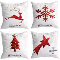 4 er Set Kissenbezüge Weihnachten Winter