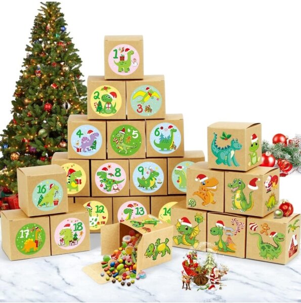 Adventskalender zum Befüllen Dino