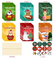 24 Karten Weihnachten &  Aufkleber