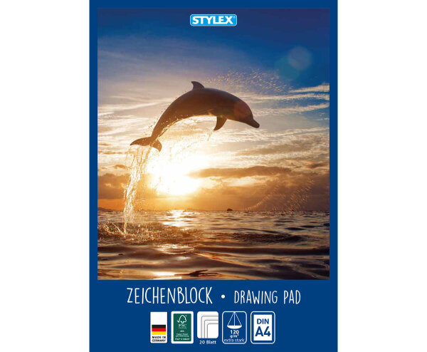 Zeichenblock, DIN A4, 20 Blatt, 120 g, FSC